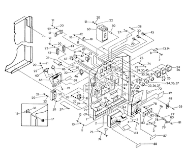 Front Of Control Panel Diagram and Parts List for 9134-6  Generac Generator