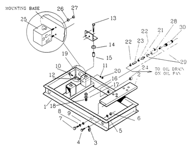 Mounting Base Diagram and Parts List for 9604-1  Generac Generator