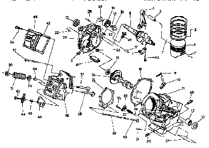 Crancase Sub Assembly Diagram and Parts List for 9898-1  Generac Pressure Washer