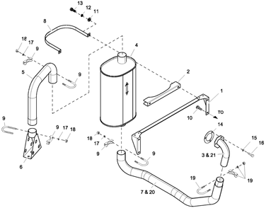 Muffler Exh 2.4ll G2 Turbo Diagram and Parts List for ET03624JNAX (6617283 - 7029174)(2012) Generac Generator