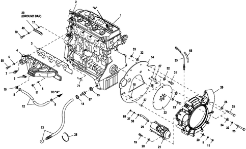 Engine Common Parts 2.4l G2 Diagram and Parts List for HT02524ANAX (6247931)(2011) Generac Generator