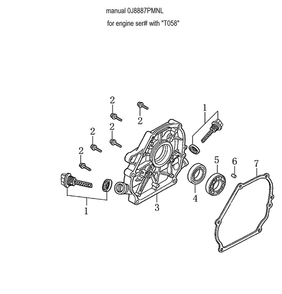 Crankcase Cover 2 Diagram and Parts List for 006022-0  Generac Pressure Washer
