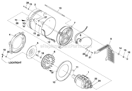 Ev Cpl Alternator Direct Diagram and Parts List for QT06030JVAN (5098532)(2008) Generac Generator