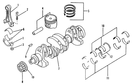 Piston And Crankshaft Diagram and Parts List for 9260-3  Generac Generator