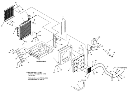 Radiator Diagram and Parts List for 4588-0  Generac Generator