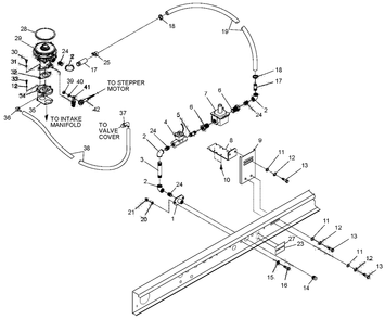 4.3l Nat. Gas Fuel System Diagram and Parts List for 0047490 (3650293 - 3651545)(2002) Generac Generator