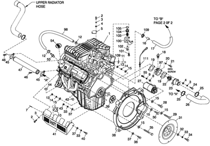 Engine Common Parts 4.2l G3 Diagram and Parts List for 0055990 (5111202 - 5223746)(2008) Generac Generator