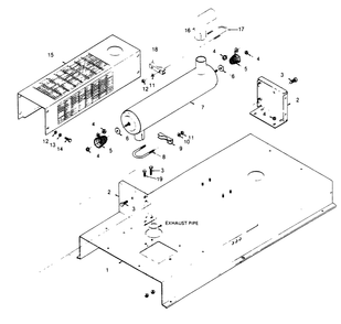 Exhaust Muffler Assembly Diagram and Parts List for 1006-A  Generac Welder