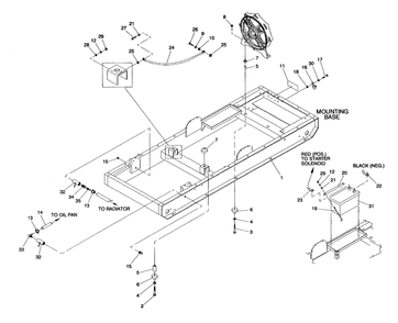 Mounting Base Diagram and Parts List for 4360-1  Generac Generator