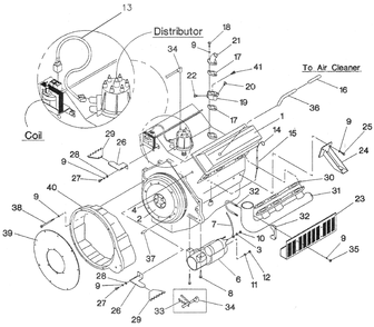 Engine Parts Diagram and Parts List for 0043730 (326497 - 3536030)(2014) Generac Generator