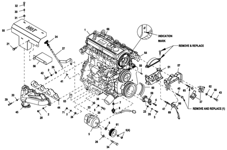 Engine Common Prt 2.4l G2 45kw 2 Diagram and Parts List for ET04524GNSC (6477884 - 6633227)(2011) Generac Generator