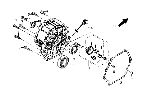 Crankcase cover/governor Diagram and Parts List for 5939-5  Generac Generator
