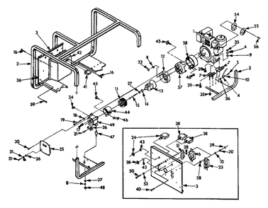 Generator Diagram and Parts List for 3W796 (9434-0)(9434-0) Generac Generator