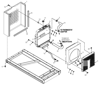 Radiator Diagram and Parts List for 0050540 (3971328)(2004) Generac Generator