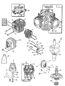 Engine Common Parts 2 Diagram and Parts List for 9735-1  Generac Generator