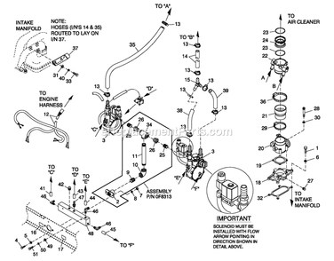 Fuel Natural Gas G3 6.8l 100kw Emissions Diagram and Parts List for QT10068KNSY (5305008)(2009) Generac Generator