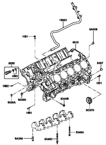 Gas Engine Cylinder Block Diagram and Parts List for ET07068ANAN (5713896 - 5713897)(2009) Generac Generator