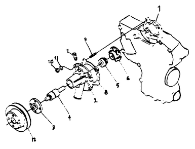 Water Pump Diagram and Parts List for 1008-B  Generac Welder