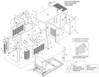 Acoustic Compartment Diagram and Parts List for 0049132 (3797302 - 3797704)(2003) Generac Generator