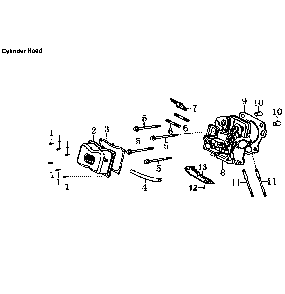 Cylinder head Diagram and Parts List for 5941-2  Generac Generator