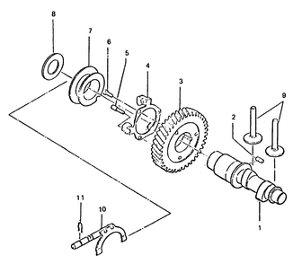 Camshaft And Governor Diagram and Parts List for 6897-4  Generac Generator