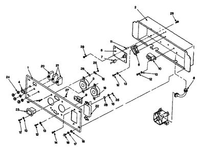 Control Panel Diagram and Parts List for 3W953A (9540-2)(9540-2) Generac Generator