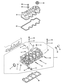 Cylinder Head And Rocker Cover 2 Diagram and Parts List for 8947-1  Generac Generator