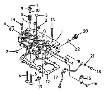 Cylinder Head Diagram and Parts List for 9055-0  Generac Generator