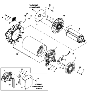 Alternator Common Parts Diagram and Parts List for QT02224ANAX (5931780 - 9251667)(2014) Generac Generator