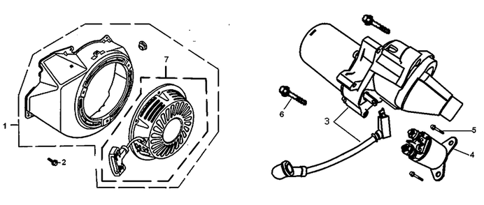 Starter Diagram and Parts List for 0060391 (6378237A - 7282253A)(2012) Generac Generator