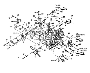 3.0 Liter Diesel Engine Diagram and Parts List for 9488-1  Generac Generator