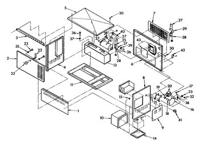 Enclosure Diagram and Parts List for 9067-7  Generac Generator