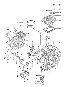Engine Cylinder Block Diagram and Parts List for 6897-5  Generac Generator