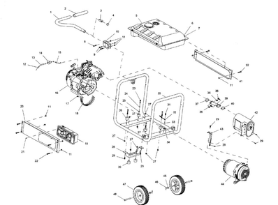 Frame Diagram and Parts List for 005941-0  Generac Generator