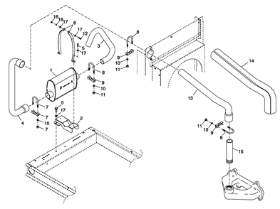 Exhaust System Diagram and Parts List for 0052280 (4338592 - 4338602)(2006) Generac Generator