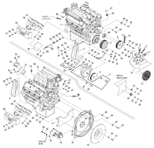 Engine Diagram and Parts List for 0049485 (4180771 - 4225242)(2005) Generac Generator