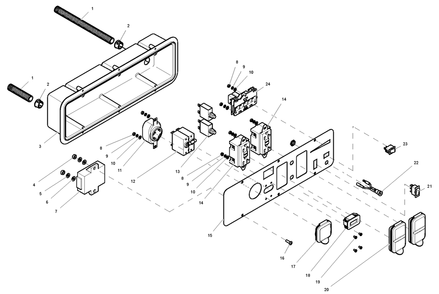Ev Xt8000e Control Panel Diagram and Parts List for 0064330 (8363126 - 9498381)(2015) Generac Generator
