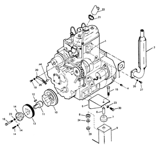 Engine Parts - Exhaust Side Diagram and Parts List for 1010-B  Generac Welder