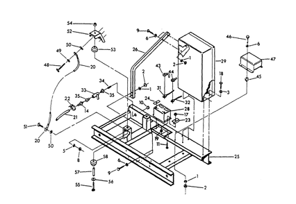 Mounting Base Diagram and Parts List for 9657-1  Generac Generator