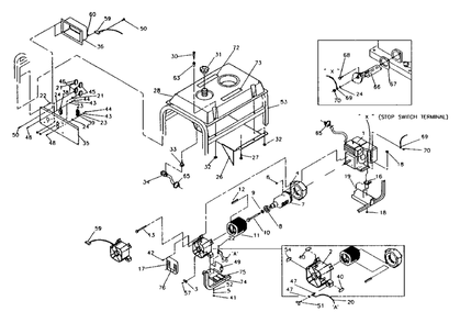Generator Diagram and Parts List for SVP5000 (9884-0)(9884-0) Generac Generator