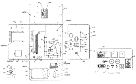 Control Panel Diagram and Parts List for 4383-0  Generac Generator