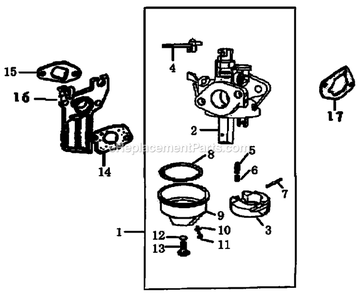 Carburetor Diagram and Parts List for 0059910 (6331567)(2015) Generac Generator