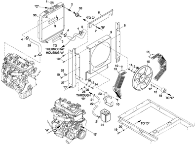 Cooling System 2.4l C1 Diagram and Parts List for HT02524ANAX (6247931)(2011) Generac Generator
