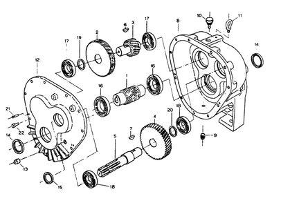 Gearbox Diagram and Parts List for 6872-2  Generac Generator