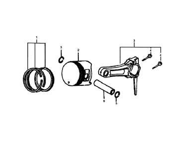 Piston/Connect Rod Diagram and Parts List for 005939-0  Generac Generator