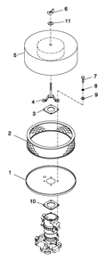 Air Cleaner 5.4l/6.8l Ford Diagram and Parts List for QT07068ANANA (5217447)(2008) Generac Generator