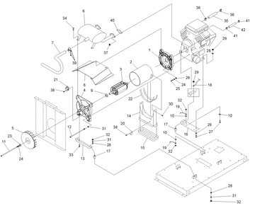 Engine And Alternator Diagram and Parts List for 0046920 (3623511 - 3830151)(2014) Generac Generator
