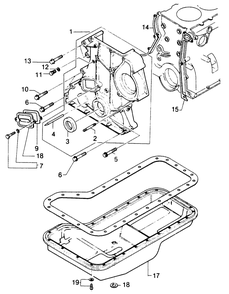 Oil Pan And Timing Chain Cover Diagram and Parts List for 1009-C  Generac Welder