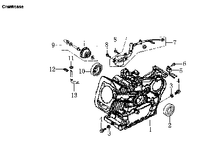Crankcase Diagram and Parts List for LP3250-6000-0  Generac Generator