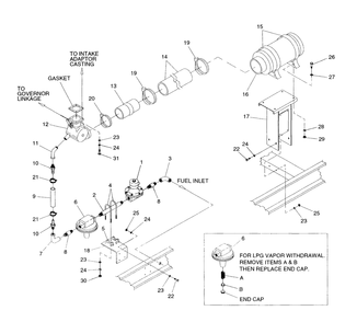 Lpg Vapor Diagram and Parts List for 4589-0  Generac Generator